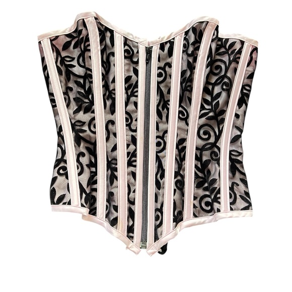Hoss International Other - Vintage Y2K Hoss International Corset Top Size Medium-Mesh Velvet Bustier